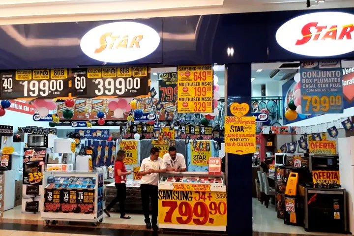 Fachada da loja Star Móveis